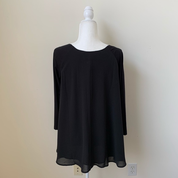 NWT Linea by Louis Dell’Olio Black Flowy Blouse - Picture 4 of 6